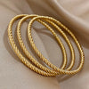 Three-Piece Rope-Textured Stainless Steel Bangle Set in Gold-Tone or Silver-Tone - Image 5