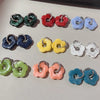 Multicolor Transparent Acrylic Resin Marbling Flower Drop Earrings for Women Gold Color Ear Buckle Jewelry - Image 2