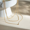 Miia Gold Plated Stainless Steel Three-layer Necklace with a Round White Cubic Zirconia Pendant, 35/40/45+5cm - Image 5