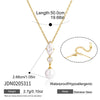 Gold Pvd Plated Zircon Pearl Wedding Earring Necklace For Women Elegant Stainless Steel Charms Jewelry Gifts - Image 7