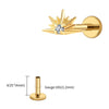 Titanium CZ Starburst Stud Earring 16G Sunrise Helix Stud Tragus Cartilage Labret Monroe Piercing Jewelry - Image 5