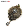 Sunspicems Retro Gold Color Vinage Brooch Full Gray Rhinestone Turkish Dsign Circular Badge Ethnic Party Jewelry Gift - Image 1