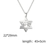 Am Yisrael Chai Necklace Stainless Steel Star of David Necklace Jewish Faith Hexagram Necklace Gift for Women Men Hanukkah Gift - Image 8