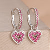 2PCS Light Heart Shaped Coloured Zircon Drop Earring For Women Temperament Gift Young Girls Statement Jewelry - Image 11