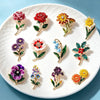 12 Birthday Flower Brooches For Women Unisex Beautiful Enamel Flowers Party Casual Brooch Pins Jewelry Gifts - Image 1