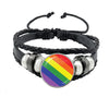 Lgbt Black Weave Leather Bracelet Bi Pride Glass Cabochon Gay Pride Rainbow Flag Photo Bangle Jewelry For Women Men Lovers Gift - Image 16