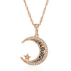 Black Enamel Stars Moon Pendant Necklace for Women Rose Gold Color With Zircon Daily Ethnic Jewelry - Image 7