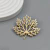 Creative maple leaf texture stainless steel brooch, and men's suit accessories, lapel pins, husband gifts - Image 4