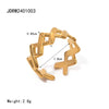 Twisted Link Chain Open Rings Stainless Steel Jewelry Gold Plated Adjustable Finger Rings For Women Party Gift - Image 11