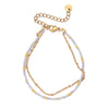 Layered Stainless Steel Chain Bracelet with Colorful Bead Accents - Image 8