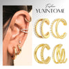 1PC Plated Gold Ear Cuff CZ Zircon For Women C Shape Men's Clip Earring Jewelry Clip On Ear - Image 1