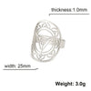 Hollow Open Ring for Men Women Stainless Steel Adjustable Rings Jewelry Friend Lover Gift - Image 16