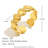 Stainless Steel Star Heart Round Twisted Open Rings Gold Plated Women Statement Jewelry - Image 11