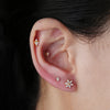 Titanium 16G Marquise Flower CZ Labret Stud Helix Conch Cartilage Tragus Flat Back Piercing Body jewelry - Image 6