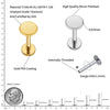 Titanium Circle Dot Flat Disc Stud Earring 16G Round Disc Cartilage Helix Tragus Earlobe Nose Stud Jewelry - Image 14