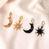Abstract Hollow Sun Moon Hoop Earrings for Women Jewelry Minimalist Accessories Wearable for Date Travel Party - Image 4