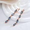 Geometric Colorful Zircon Long Dangle Earrings for Women Accessories Rose Gold Color Daily Jewelry - Image 4
