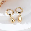 Charm Female Big Water Drop Hoop Earring Yellow Gold Color Earrings For Women Simple Metal Wedding Jewelry - Image 2
