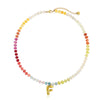 Badu Initial Necklace for Women Colorful Beaded Stone Choker Gold Color Balloons Letter Pendant Necklace Summer Jewelry - Image 27