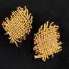 Vintage glossy texture woven silver earrings for women exaggerated style earings stud part jewelry gifts - Image 1