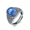 Vintage Silver Tiger's Eye Stone Rings 10 14MM Retro Style Large Stone Finger Rings Jewelry for Men - Image 11