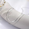 Silver Necklace Double Stack Wearing Snake Bone Chain High Sense Collarbone Chain Ladies Birthday Jewelry Gift - Image 3