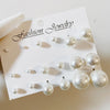 Korean Women Earrings 12 Pair/Set Beige White Pearl Simple Earrings Wedding Jewelry For Gift Valentine's Day gift - Image 24