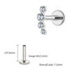 Titanium Climber 4 CZ Cartilage Helix Stud 16G Dainty Flat Back Labret Earlobe Piercing Jewelry - Image 8