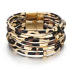 Vintage Metal Tube Leopard Leather Bracelet For Women Men Boho Multilayer Wrap Wide Bracelet Charm Jewelry - Image 1