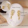 Gold Plated Triple Huggie Stud Earrings Cute Statement Chain Earring Dainty Drop Earrings for Women Jewelry - Image 3