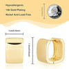 Gold Plated Women's Earring Chunky Square Stainless Steel Earrings Woman Hoops Woman Minimalist - Image 2