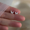 Silver Needle Simple Zircon Crystal Gold Silver Plated Earrings Jewelry Gift Butterfly Flower Girls Earrings - Image 24