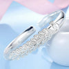Silver Big Bangles Bracelet Cute Charms for Women Lady Jewelry Adjustment Cuff Wedding - Image 5