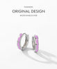 Modian Trendy 925 Sterling Silver Elegant Purple Enamel Hoop Earrings For Women Statement Silver Ear Buckles Fine Jewelry Gifts