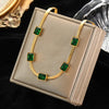 316L Stainless Steel Green Zirconia Crystal Necklace For Women Chain Choker Jewelry Party Wedding Gifts - Image 3