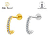 Titanium C-Shaped Hoop Earring with CZ 16G Dainty Half Circle Open Hoop Helix Earlobe Piercing Jewelry - Image 1