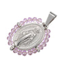 Virgin Mary Pendant Necklace with Colorful Beaded Stainless Steel Chain - Image 14