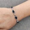 Retro Charm Black Onyx Silver Color Chain Bracelets for Women Men Boho Western Style Oval Gemstone Bangle Daily Wear Jewelry - Image 3