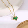 1 Pcs Cool Breeze Maple Snowflake Gold Plated Copper Pendant With Stainless Steel Chain Combination Necklace - Image 5