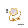 Gold Plated Stainless Steel Necklace Woman Five Leaf Petals Double Sided Necklaces for Women Pendant Flower Clover Jewelry - Image 22