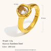 La. Muses Shiny Round Zircon Irregular Stainless Steel Women's Ring Pvd Gold Plated Jewelry Accessories - Image 8