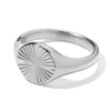 Stainless Steel Rings for Women Gold Color Do Not Fade Wave Rays Texture Signet Dainty Ladies Ring Jewelry - Image 9