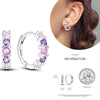 Silver Women Hoop Earrings Gifts For Girl U Rhombic Shape Geometric Lines Zircon Earring - Image 29