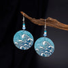 Beach Vacation Style Geometric Round Blue Waves Acrylic Earrings For Women Elegant Casual Charming Ladies Party Jewelry - Image 4