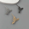 punk style hollow lines woodpecker stainless steel gold-plated brooch, black suit accessories, wedding matching set - Image 5