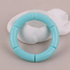 Colorful Acrylic Tube Bead Bangle with Elastic Fit - Image 35