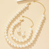 Minimalist Imitation Pearl Necklace Earrings Bracelet Jewelry Set Women's Party Accessories - Image 3