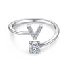 Silver Initial Rings for Women Girls, Adjustable Initial Rings Cubic Zirconia Stackable Alphabet Letter Rings Gift - Image 18