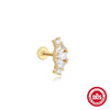 Silver 1pc Water Drop Zirconia Tassel Chain Two Stud Earrings For Women Hypoallergic Jewelry - Image 9