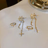 Sparkling Asymmetric Zircon Star Moon Ear Clip for Women Without Piercing Cross Tassel Ear Cuff Clip Earrings Wedding Jewelry - Image 5